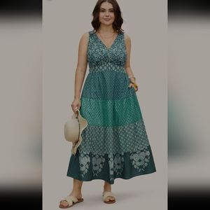 Bloomchic Boho Patchwork Floral Summer Beach Dress 2XL